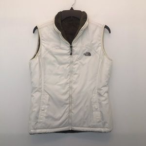 North Face Reversible White Sherpa Vest Size Med